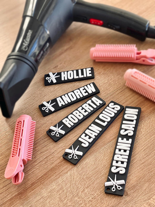 Personalised Hairdresser Keychain – Scissors and Comb Charm for Stylists – Custom Salon Gift