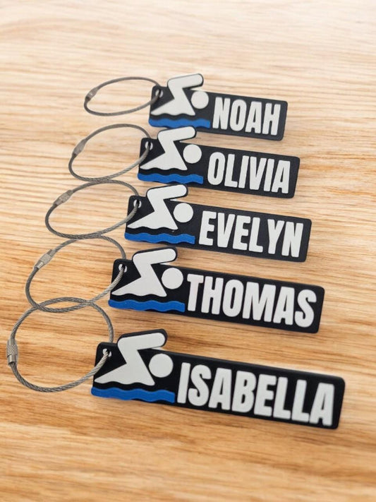 Personalised Water Sports Keychain – Ideal for Swimmers, Divers, Synchronized Swimming, and Water Polo Teams!