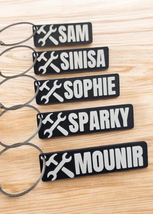 Personalised Engineer Keychain – Unique Gift for Mechanic, Site workers - Custom name for Tradesman